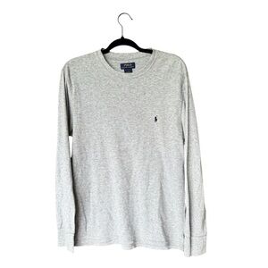 Polo Ralph Lauren  Crew Thermal Waffle Knit Shirt Gray Long Sleeve Mens Large‎